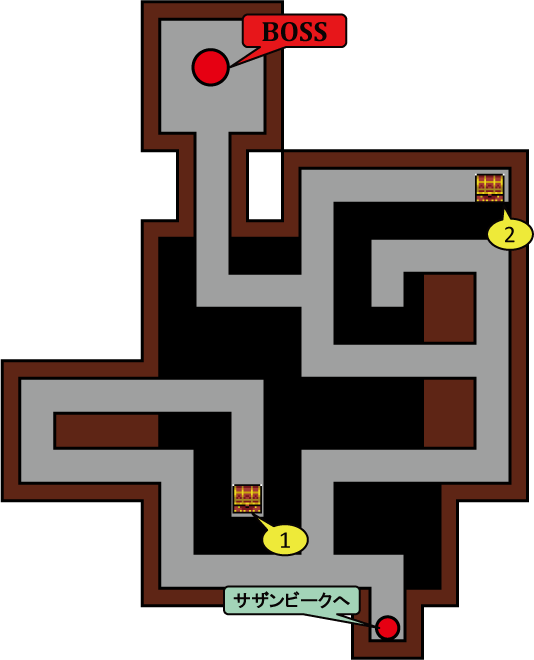 トロルの迷宮のマップ（フロア1）