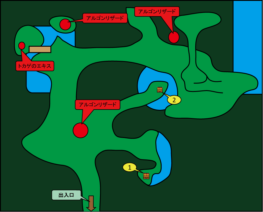 王家の山のマップ（フロア1）