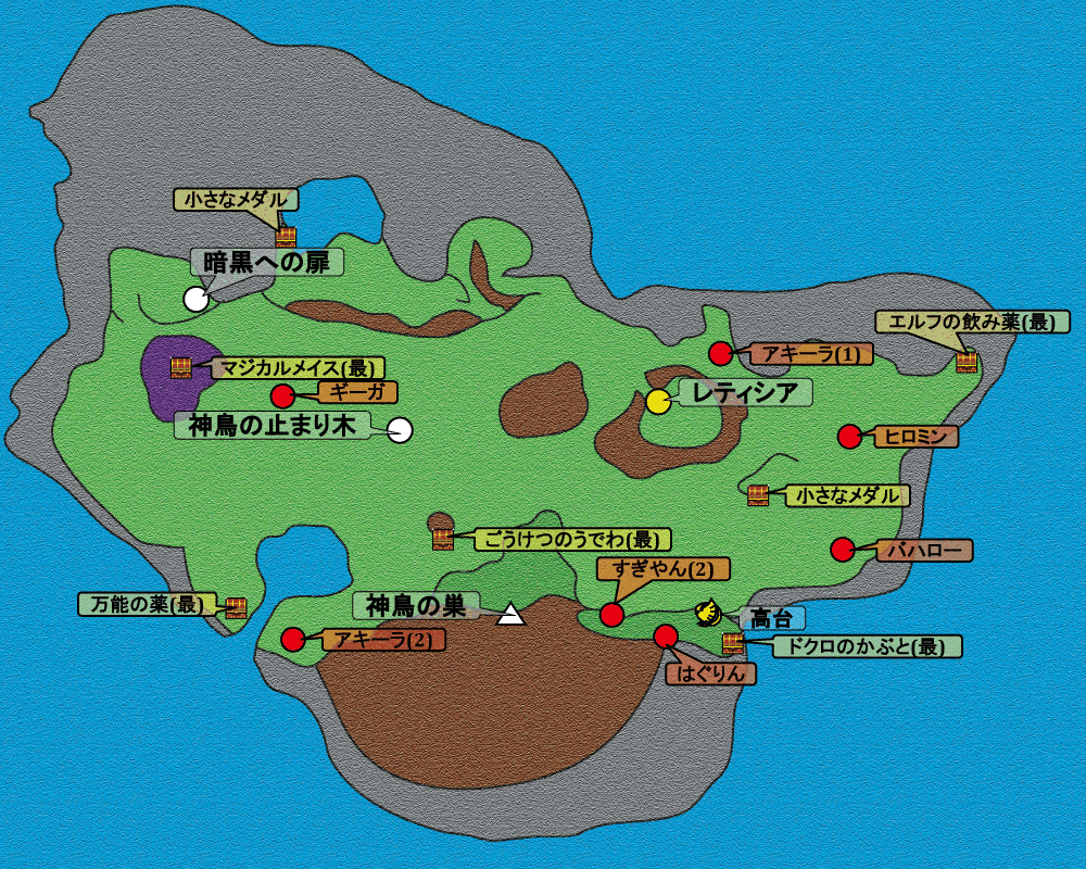 レティシア地方のマップ