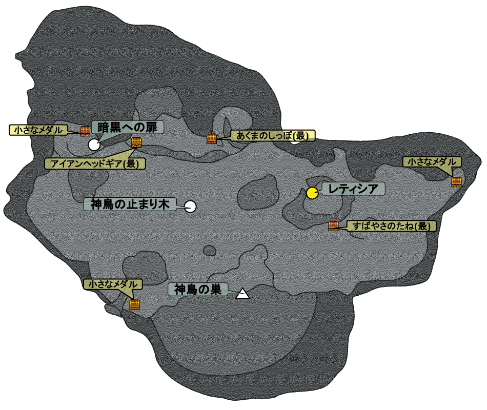 闇のレティシア地方のマップ