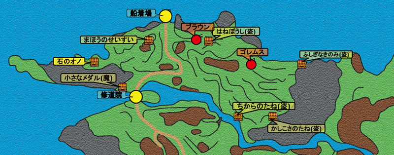 船着き場周辺のマップ